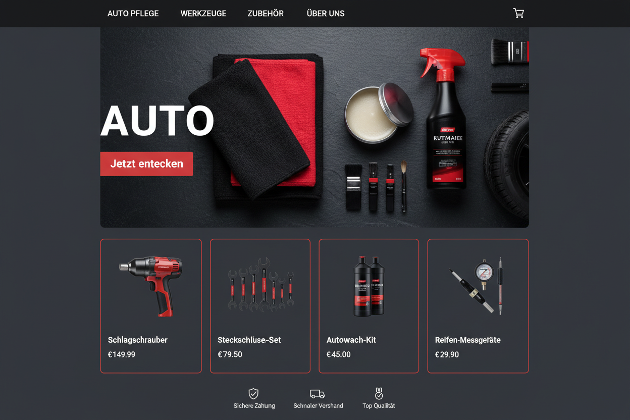 Auto & Fahrzeugpflege Shop Mockup